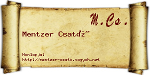 Mentzer Csató névjegykártya